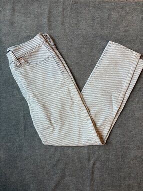 J. Crew Mercantile Striped Skinny Jeans in Light Blue and White